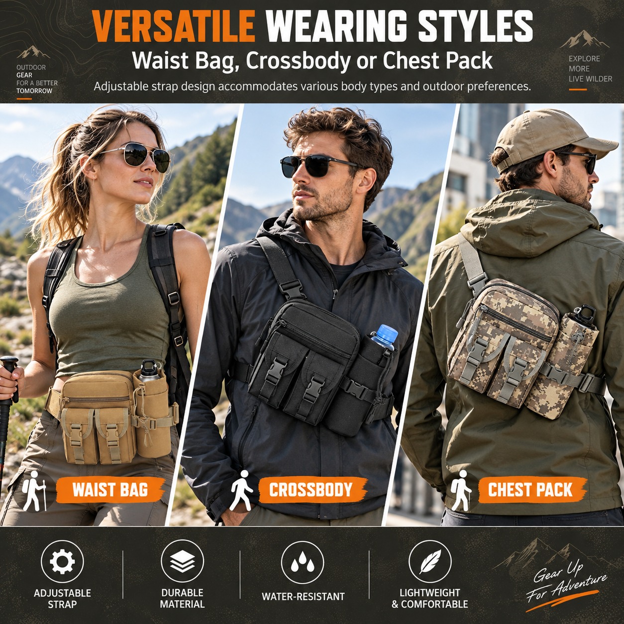 Bolsa de cintura tática multif - Hiking Backpack Waterproof avaliação e preço